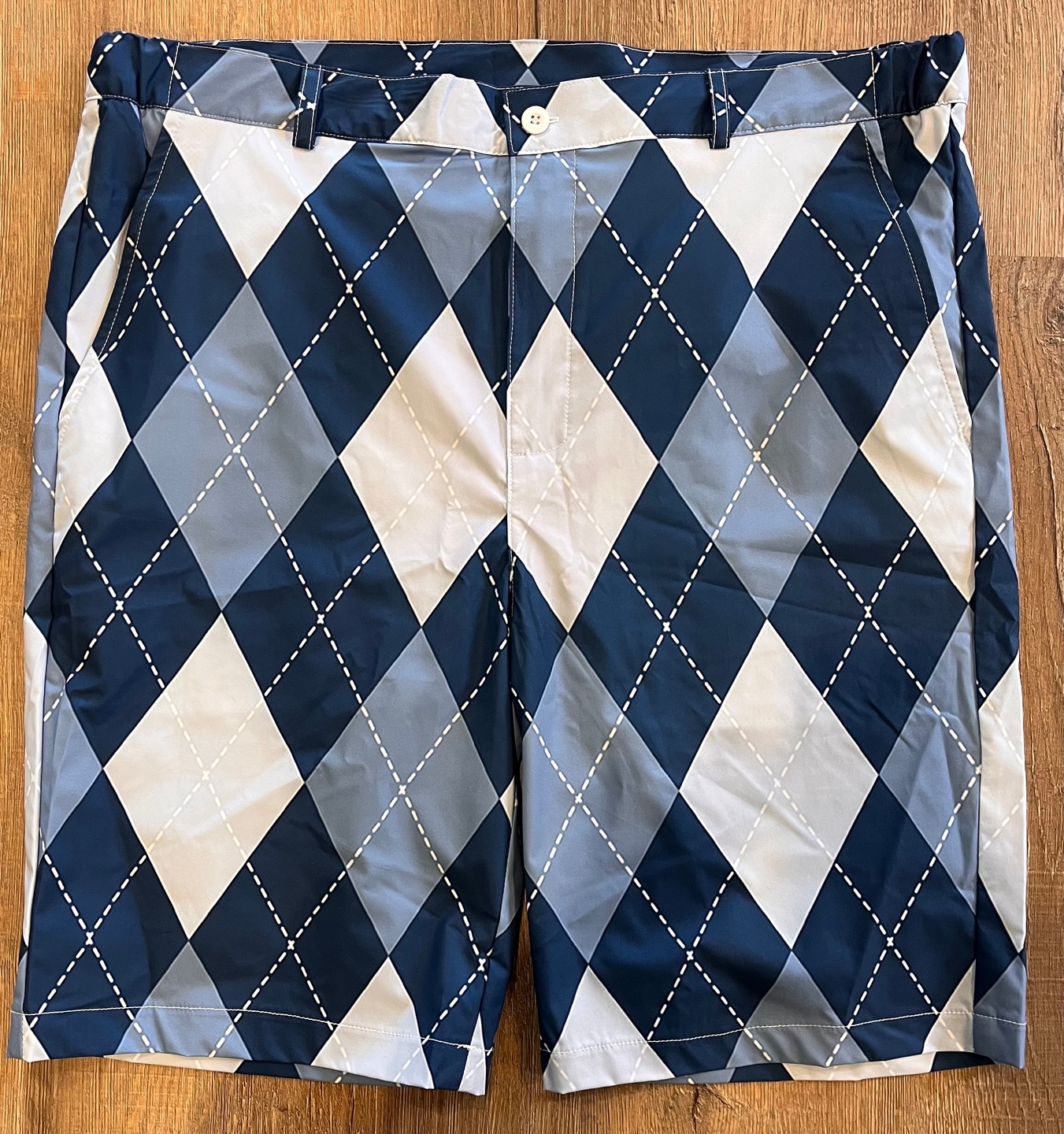 Men's blue Argyle Golf Shorts golf outfit inspiration from Golf Gentry
