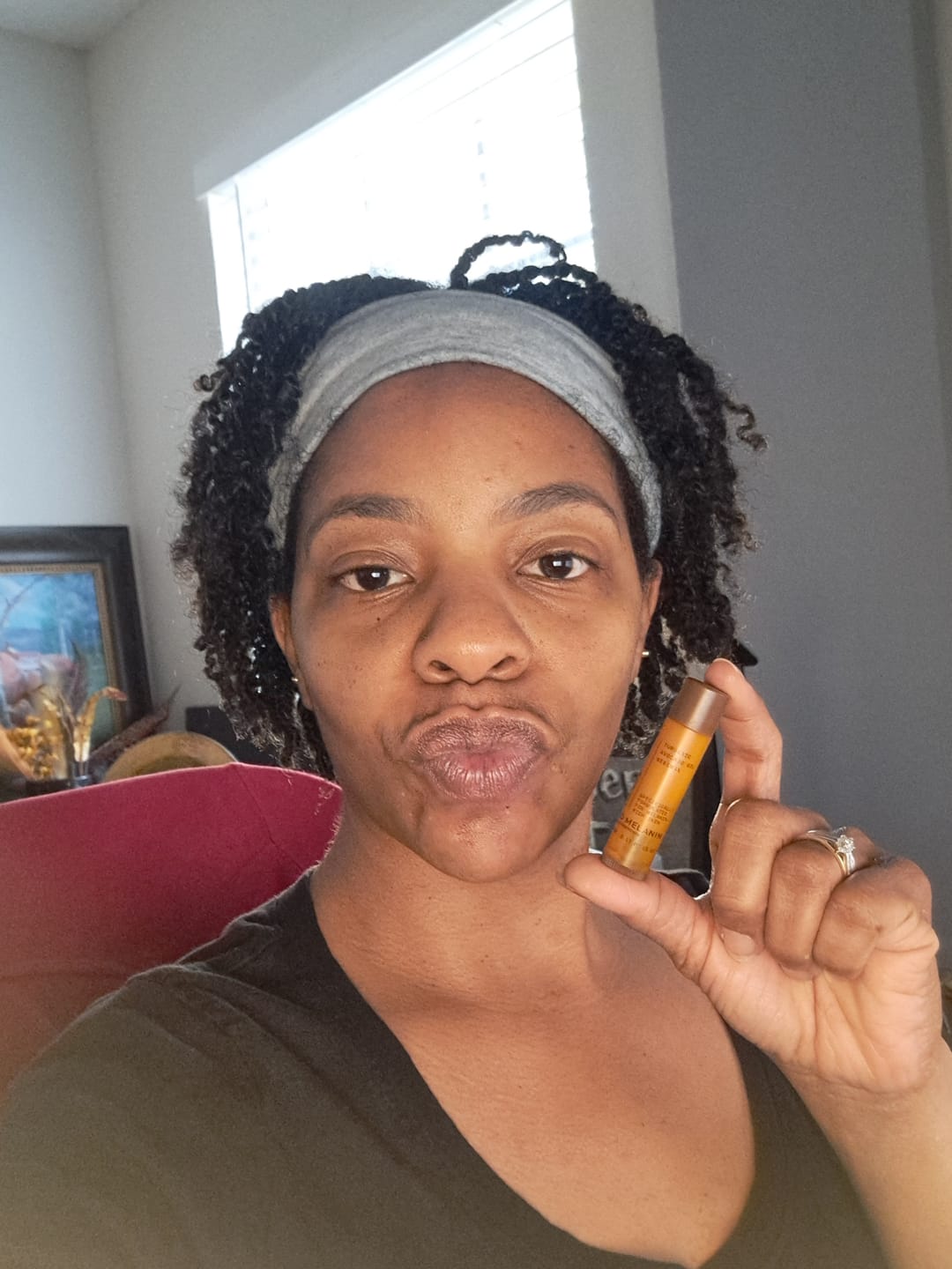 Customer photo review of Turmeric and Lemon Lip Balm (for Dark Lips)