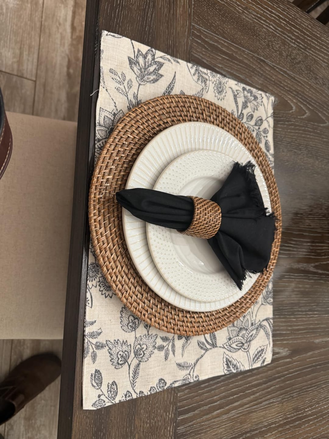 Customer photo review of Botanical Floral Linen Placemats Set of 4