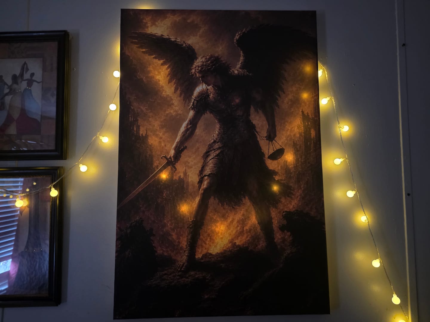 Customer photo review of Saint Michael Archangel Canvas Print, Catholic Angel Wall Art, Faith Home Decor