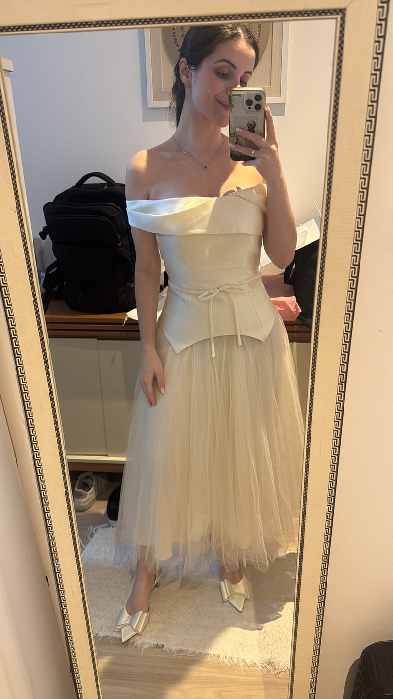 Customer photo review of Agnes Off Shoulder Dress