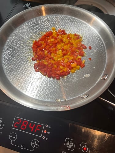 Customer photo review of Nonna's Kitchen - Hand Hammered Titanium Pan