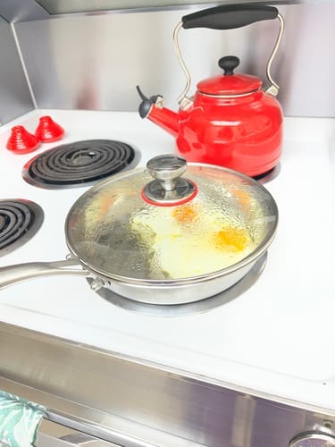 Customer photo review of Nonna's Kitchen - Hand Hammered Titanium Pan