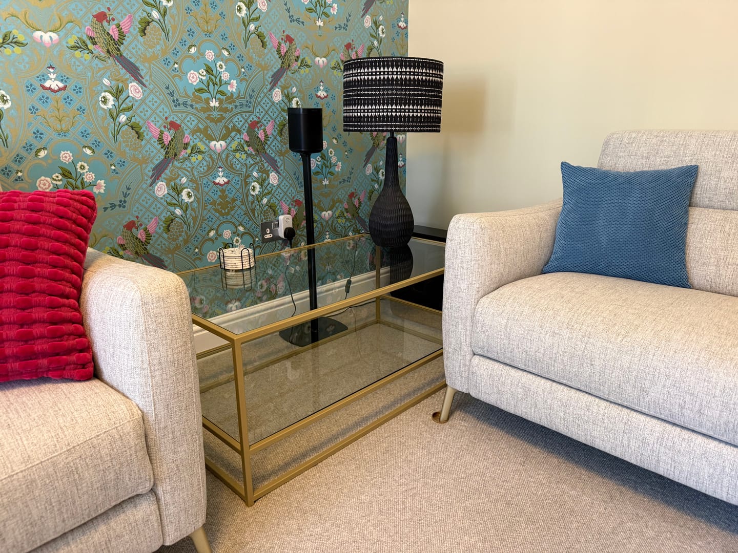 Customer photo review of Aria Glass Metal Coffee Table - Gold