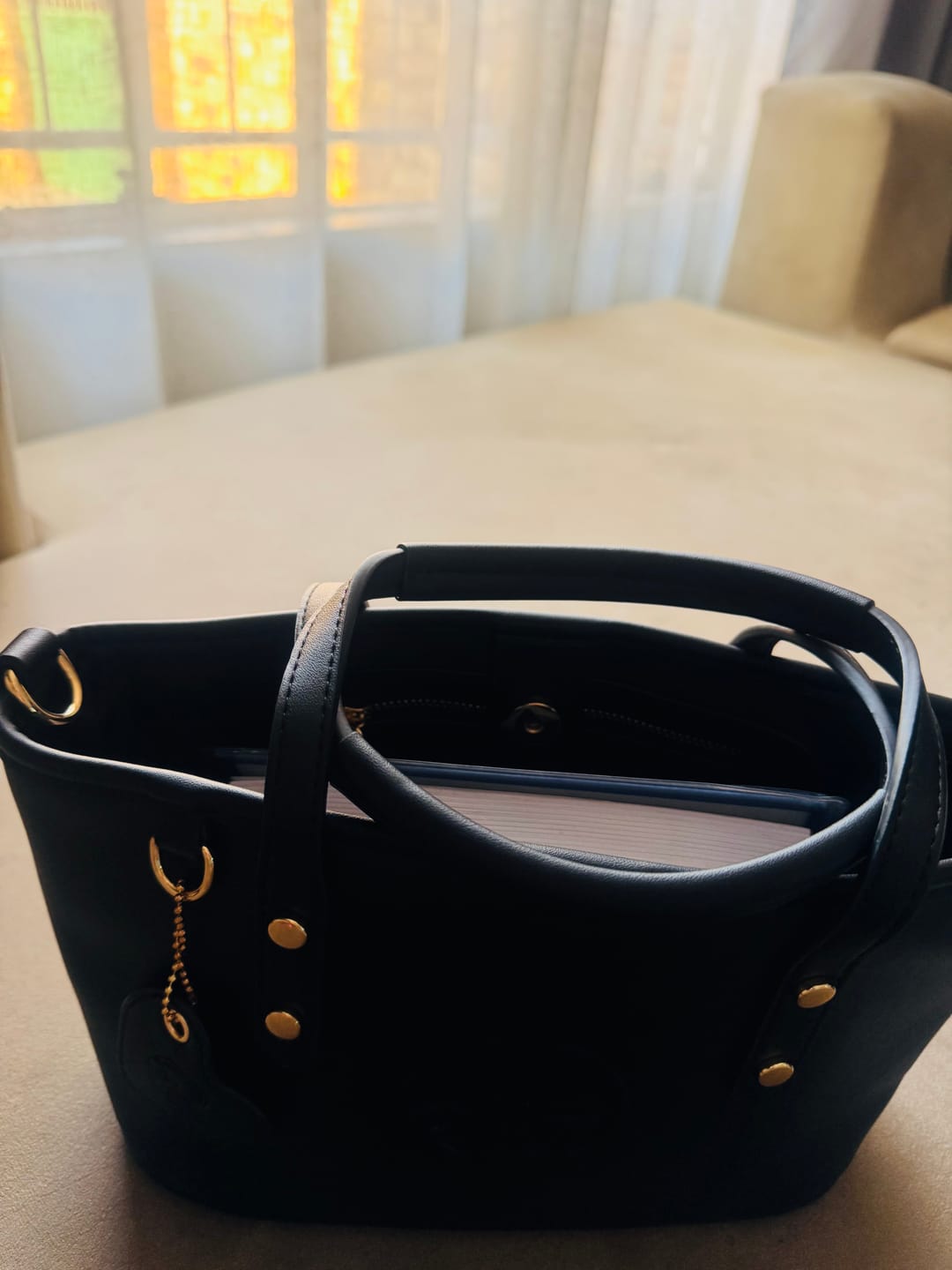 Customer photo review of Black Mini Era Tote Bag