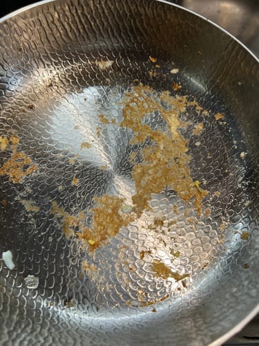 Customer photo review of Nonna's Kitchen - Hand Hammered Titanium Pan