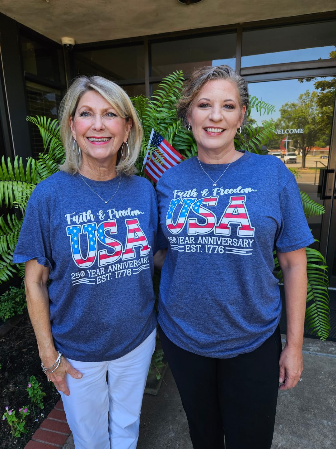 Customer photo review of Faith and Freedom Tee