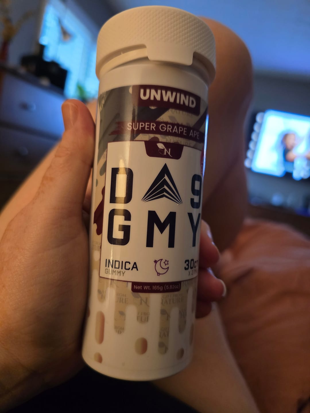 Customer photo review of DELTA 9 GUMMIES - 30CT Super Grape Ape 810mg (15mg ea.) – INDICA