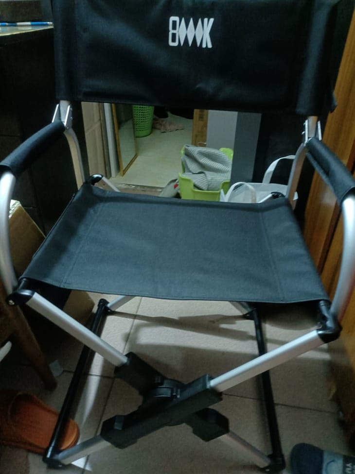 Customer photo review of Portable Aluminum Alloy Folding Camping Chair Director's Chair with Backrest for Camping, Fishing, RV & Outdoor Travel