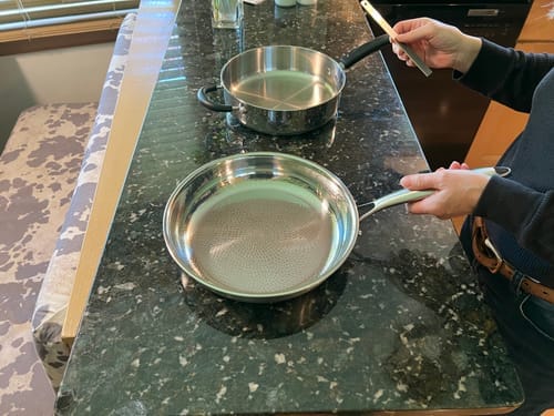 Customer photo review of Nonna's Kitchen - Hand Hammered Titanium Pan