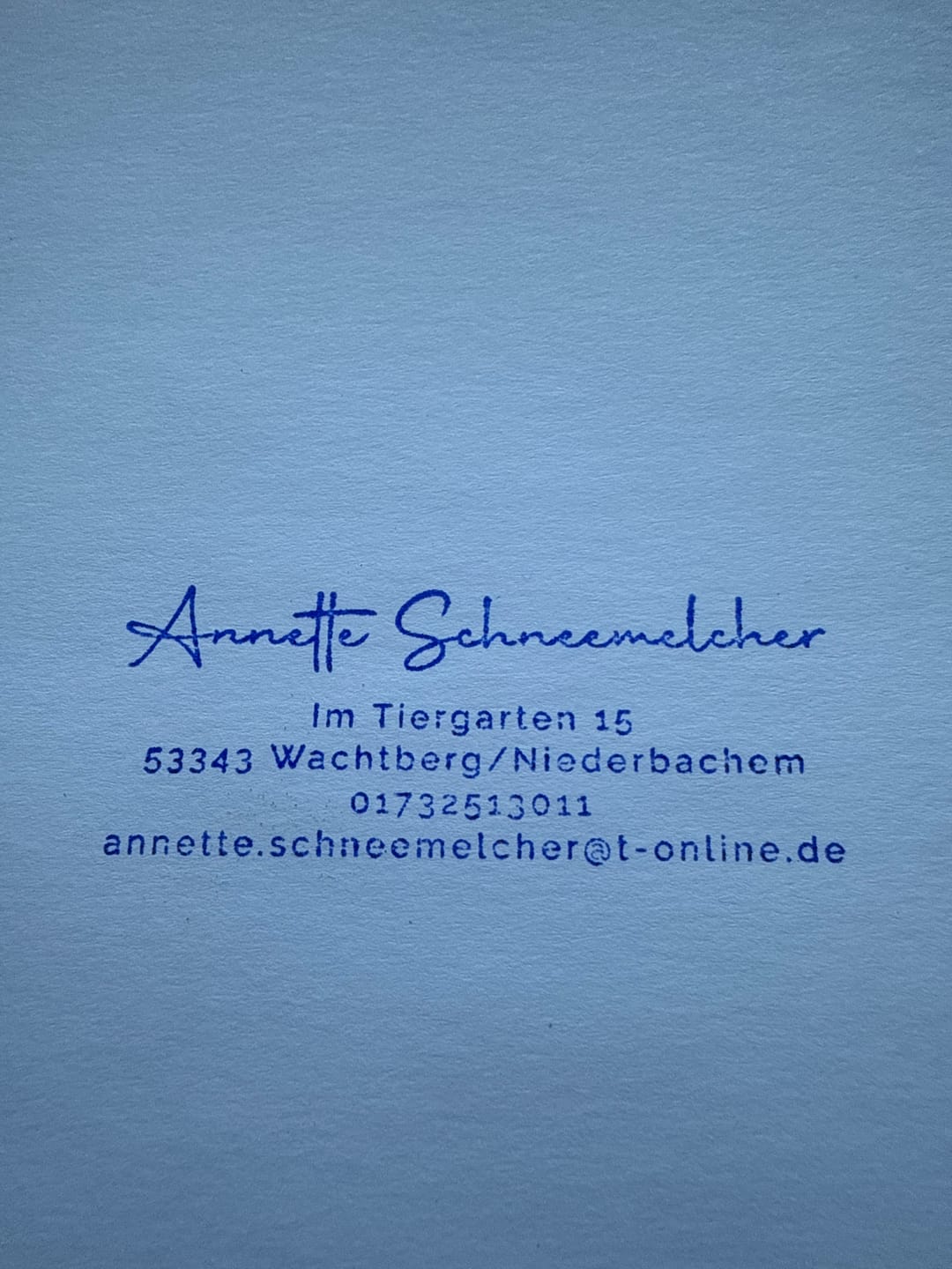 Customer photo review of Adressstempel mit moderner Schreibschrift #070