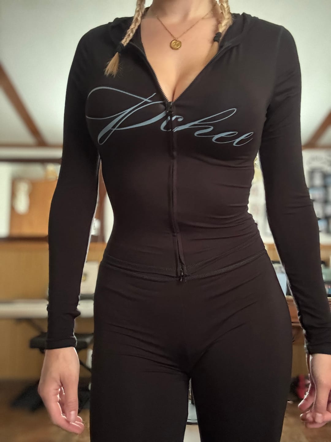 Customer photo review of Pchee Black Tracksuit