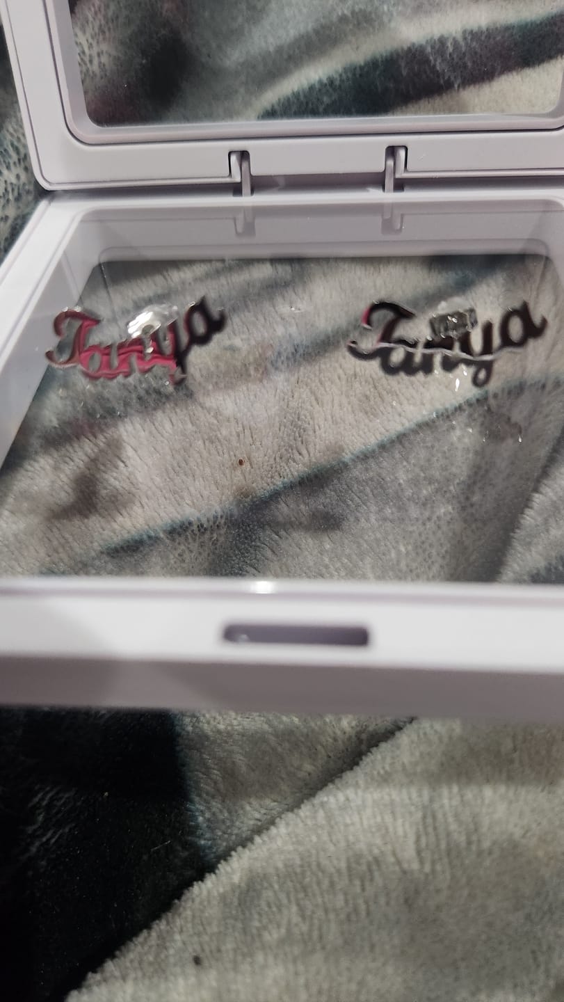 Customer photo review of Name Stud Earrings