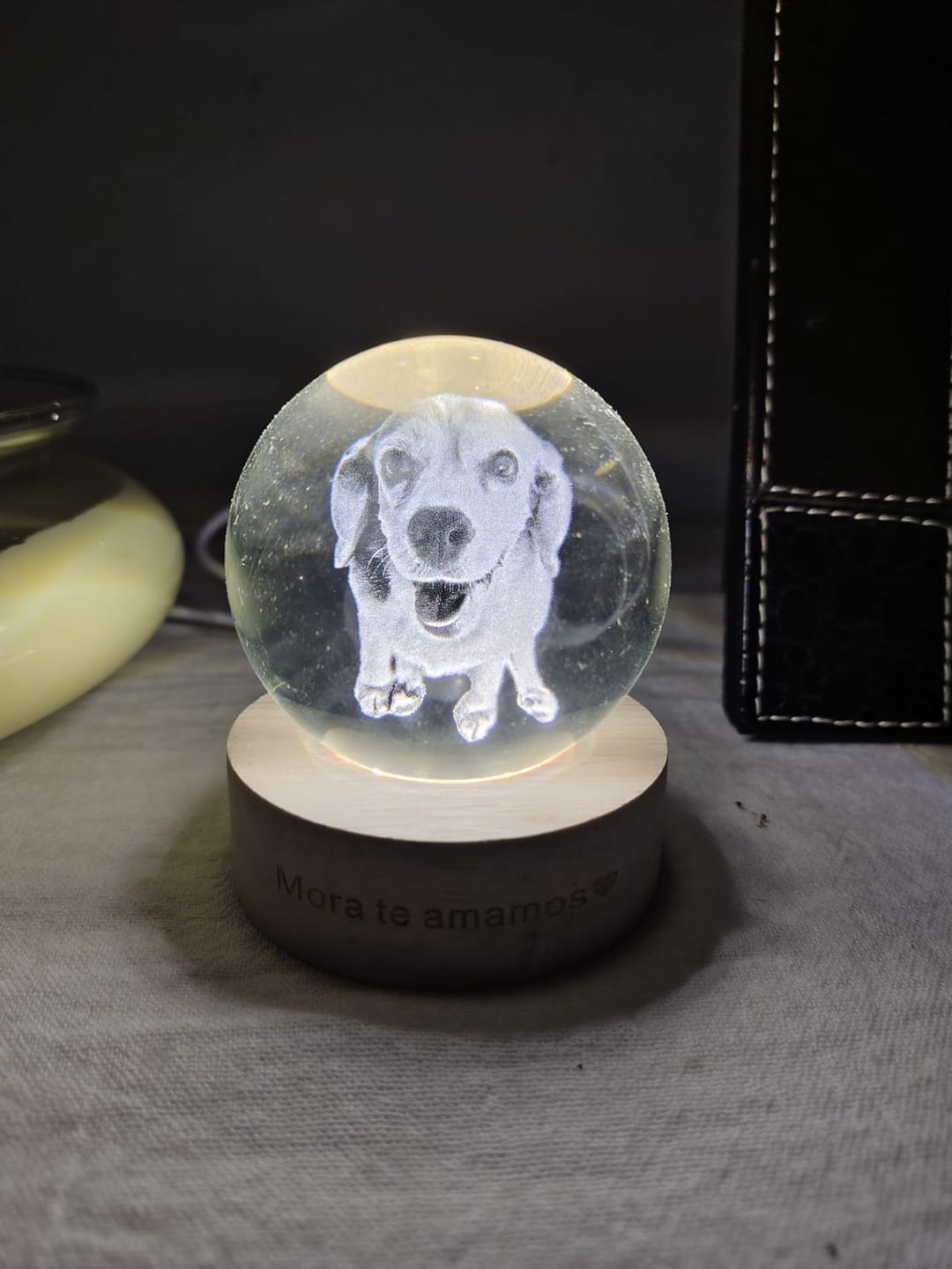 Customer photo review of Esfera de Cristal Personalizada