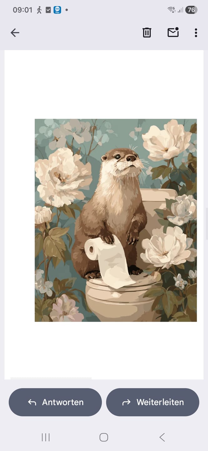 Customer photo review of Malen nach Zahlen - Otter der Helfer