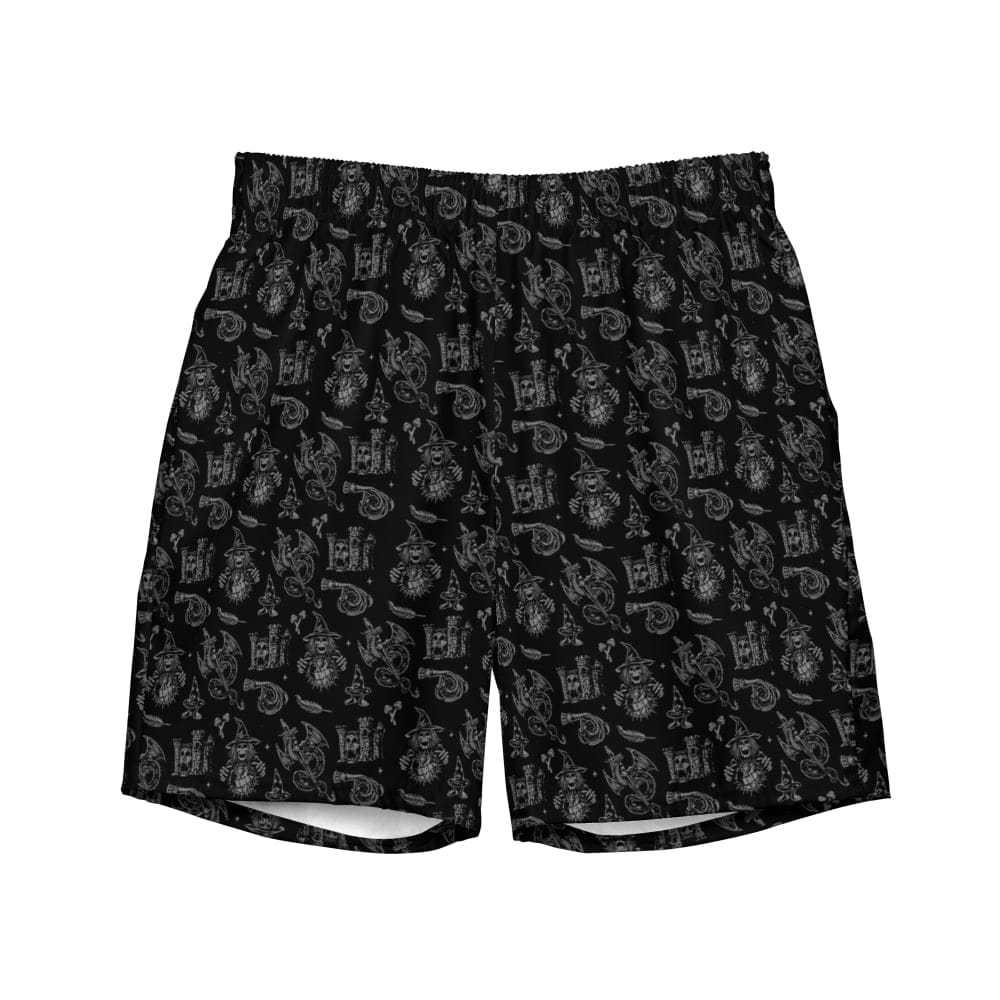 Customer photo review of "Black Magic" Witch Goth Swim Shorts - Gothic Swim Trunks - Witchy Swimwear - Summer Goth Outfits Male