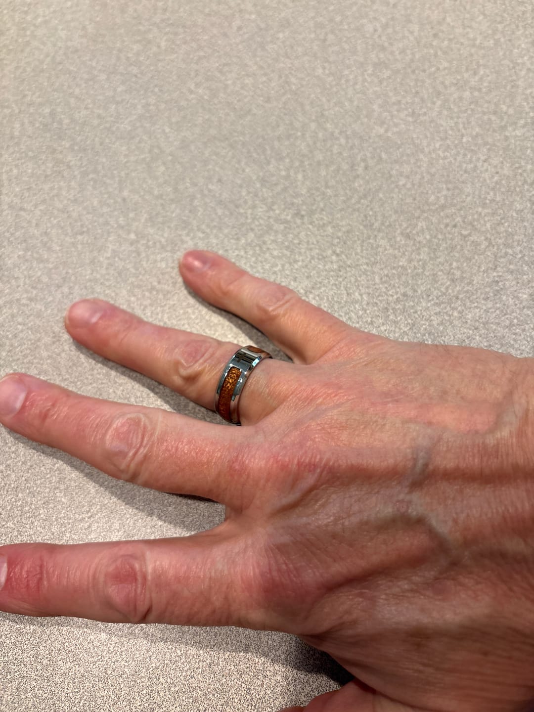 Customer photo review of Christianartworkshop Modern Sleek Cross Ring with Wooden Detail: Faith Rooted in Nature
