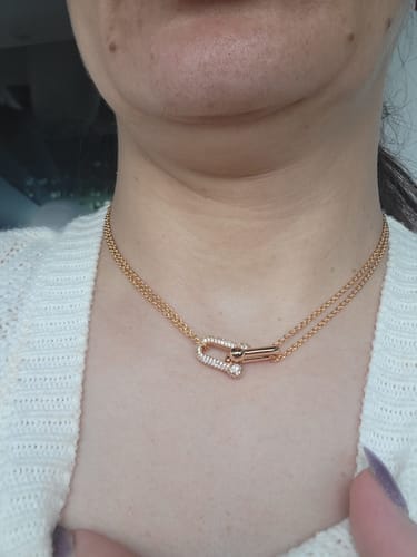 Customer photo review of HARDWEAR DIAMOND PEDANT DOUBLE CHAIN NECKLACE