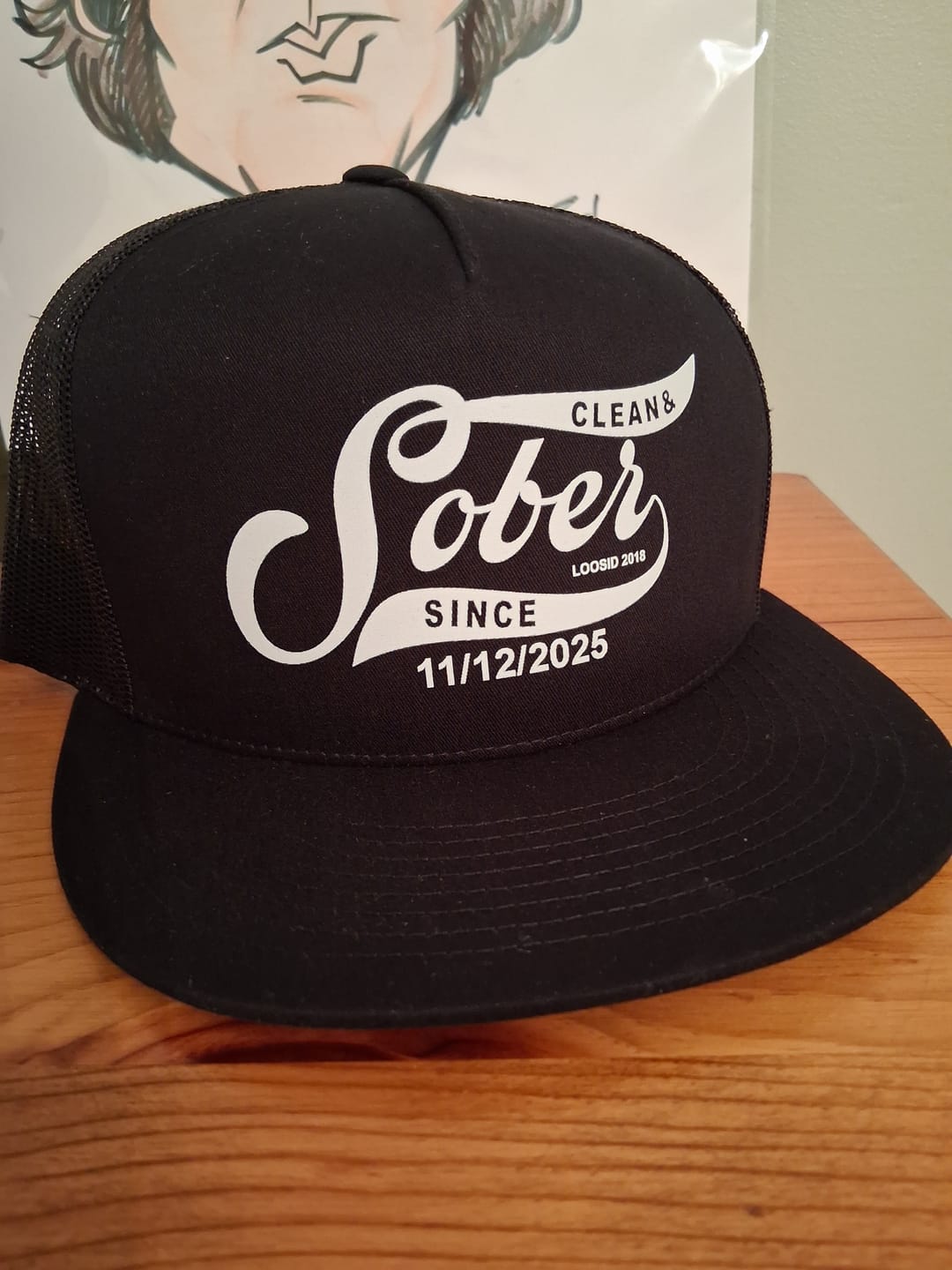 Customer photo review of Sober Since Personalized Sober Hat | Custom Sobriety Date