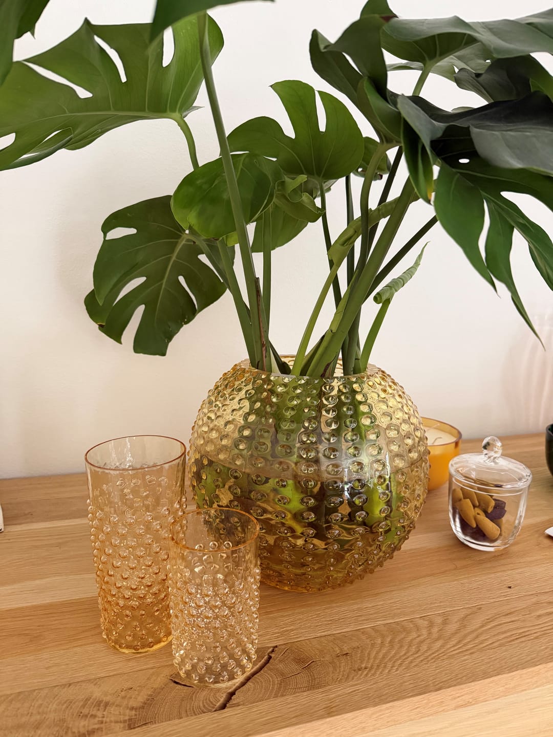 Customer photo review of Sklenice Hobnail Underlay Amber