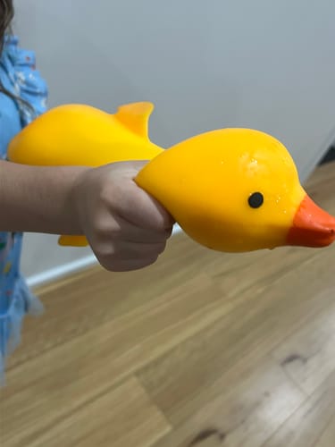Customer photo review of Giant Squishy Duck With Feet - 30cm