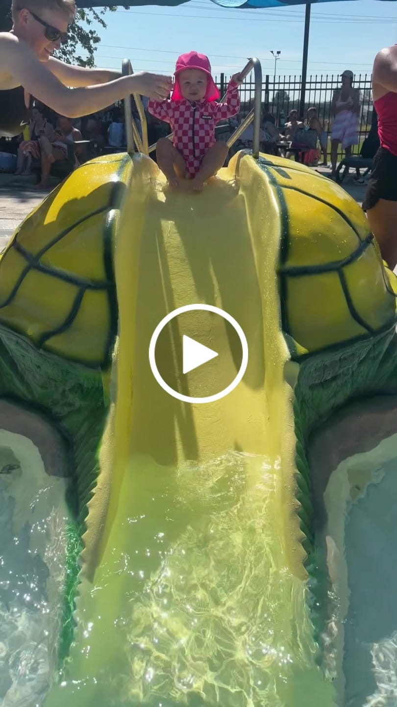 Customer video review of UPF50+ Girls One Piece Swimsuit in Bubble Gum Checkered