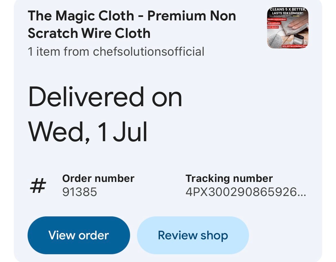 Customer photo review of The Magic Cloth - Premium Non Scratch Wire Cloth