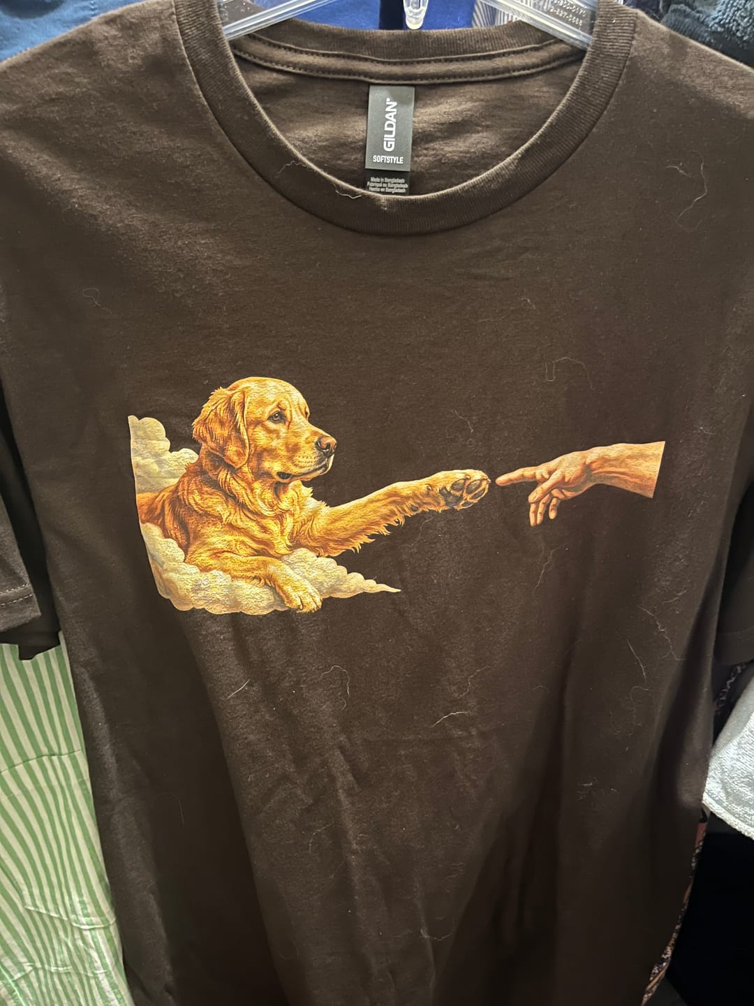 Customer photo review of Paw Golden Retriever T-shirt