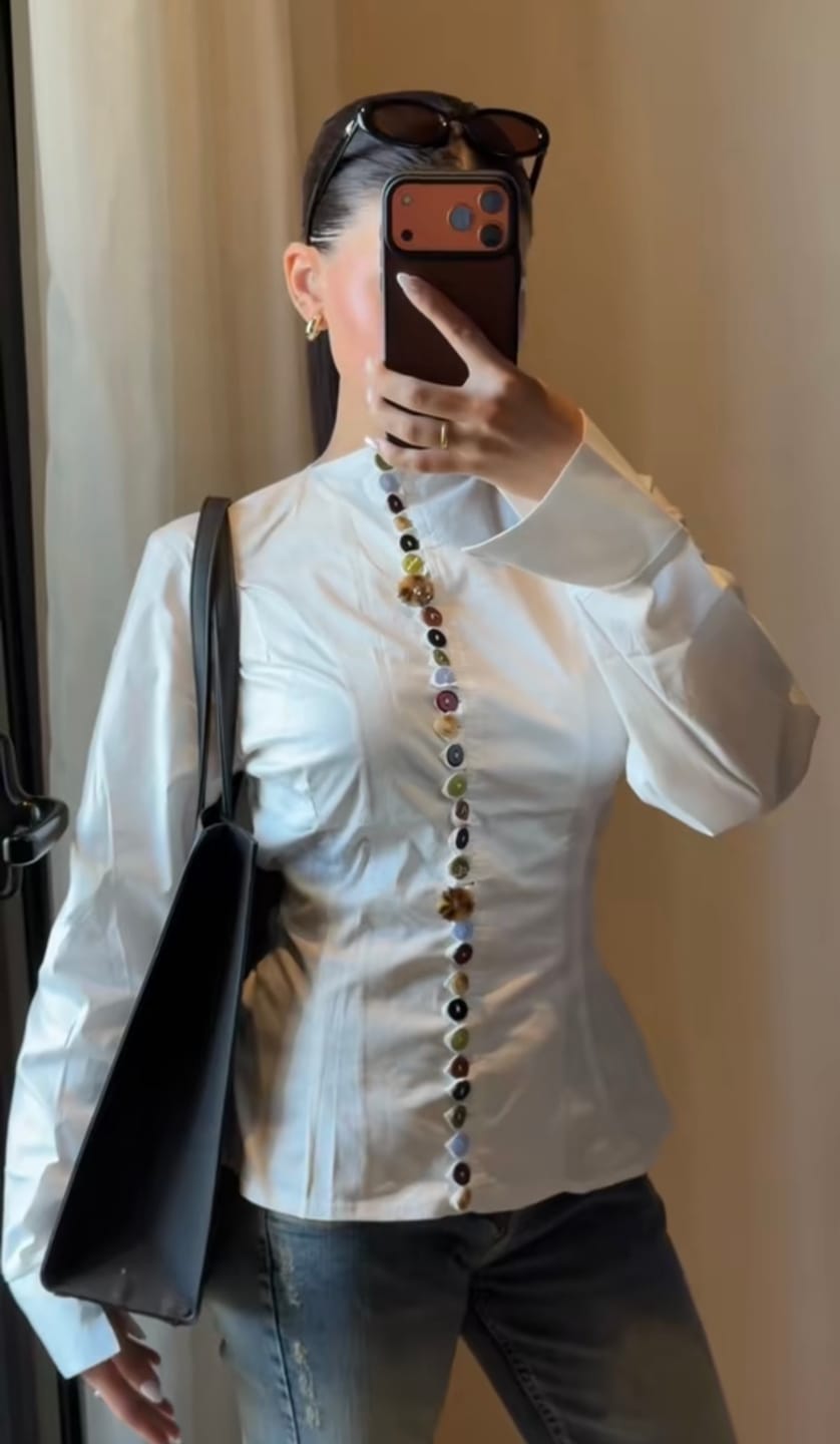 Customer photo review of Button Charm Shirt-White
