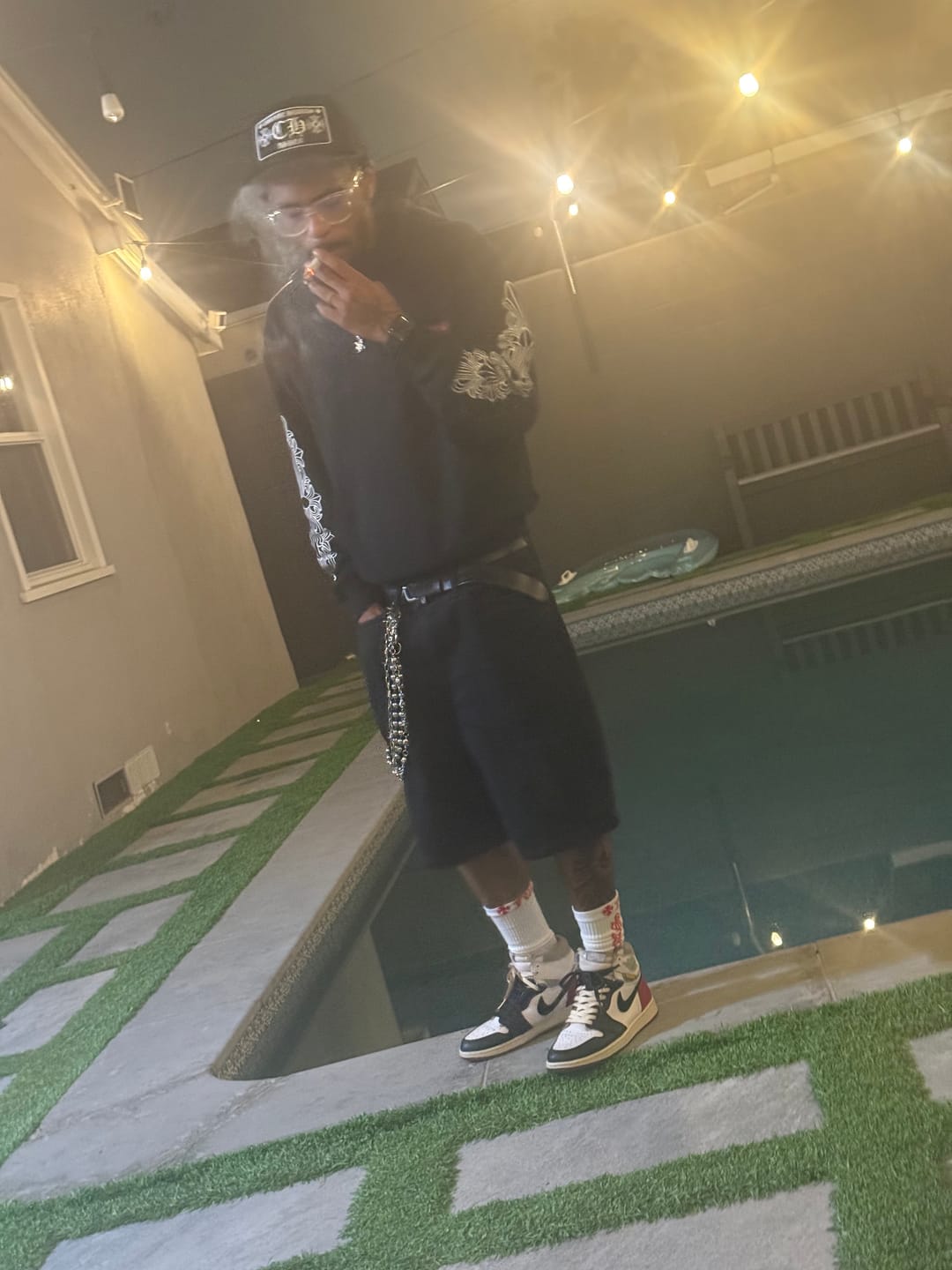 Customer photo review of Chrome Hearts Matty Boy Flower Chomper Hoodie Black