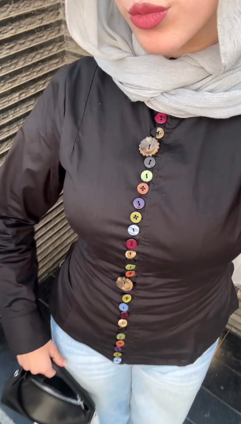 Customer photo review of Button Charm Shirt-Black