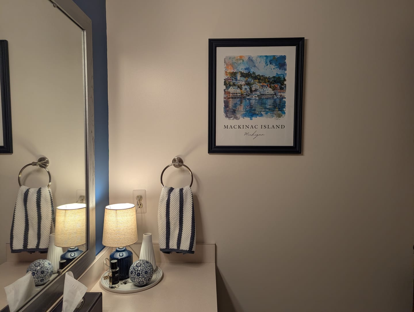 Customer photo review of Mackinac Island, Michigan, USA – Watercolor Art Print of Lake Huron