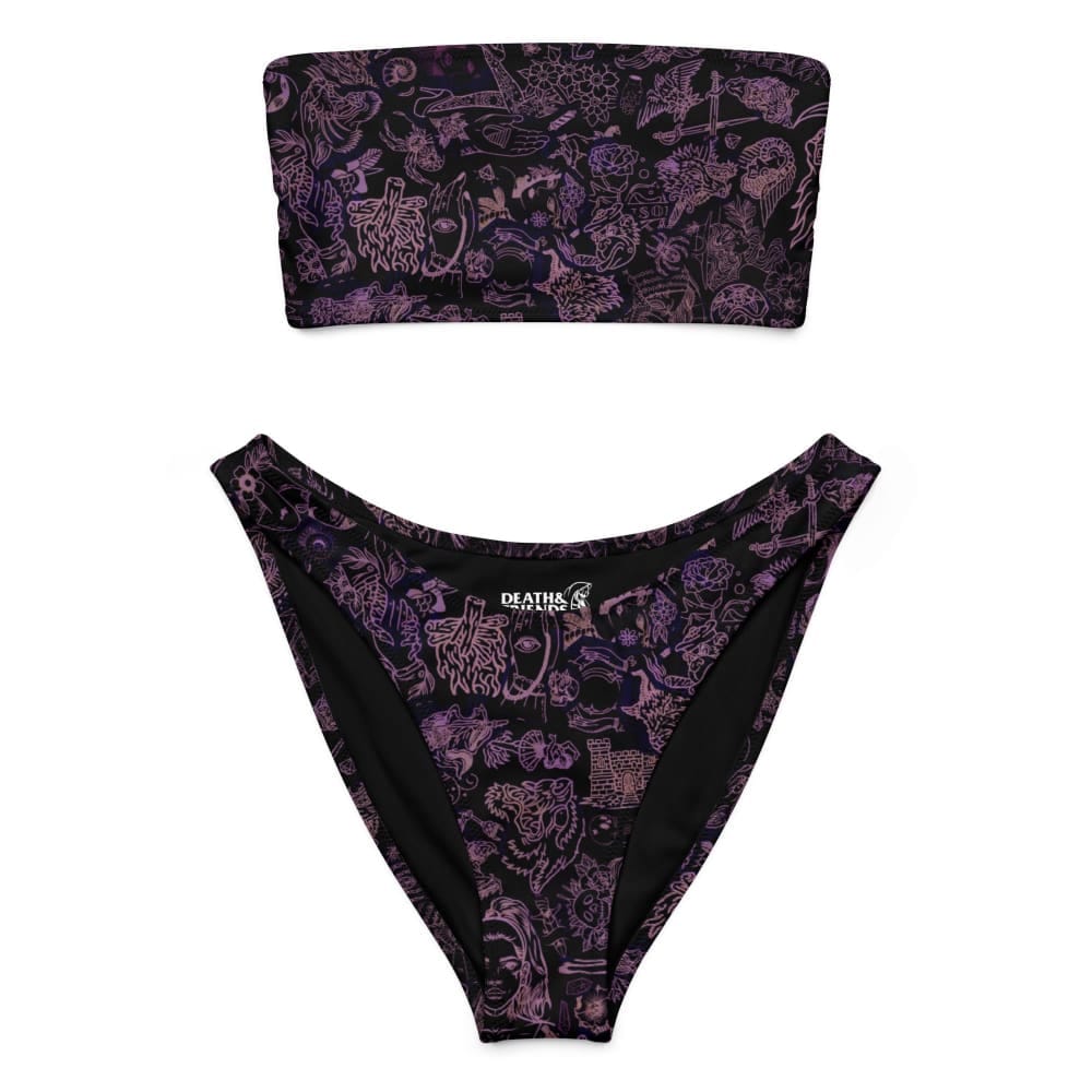 Customer photo review of Full Set "Carbon Sheet" Tattoo Alternative Bikini Set – Boobtube & V-Cut Bottoms - Alternative Swimwear