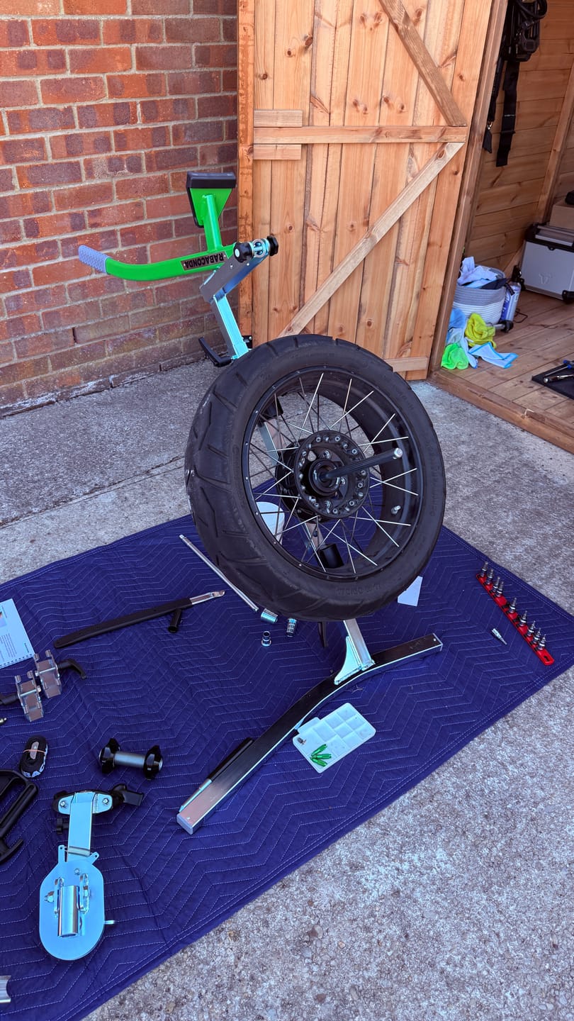 Customer photo review of Street Bike Tire Changer