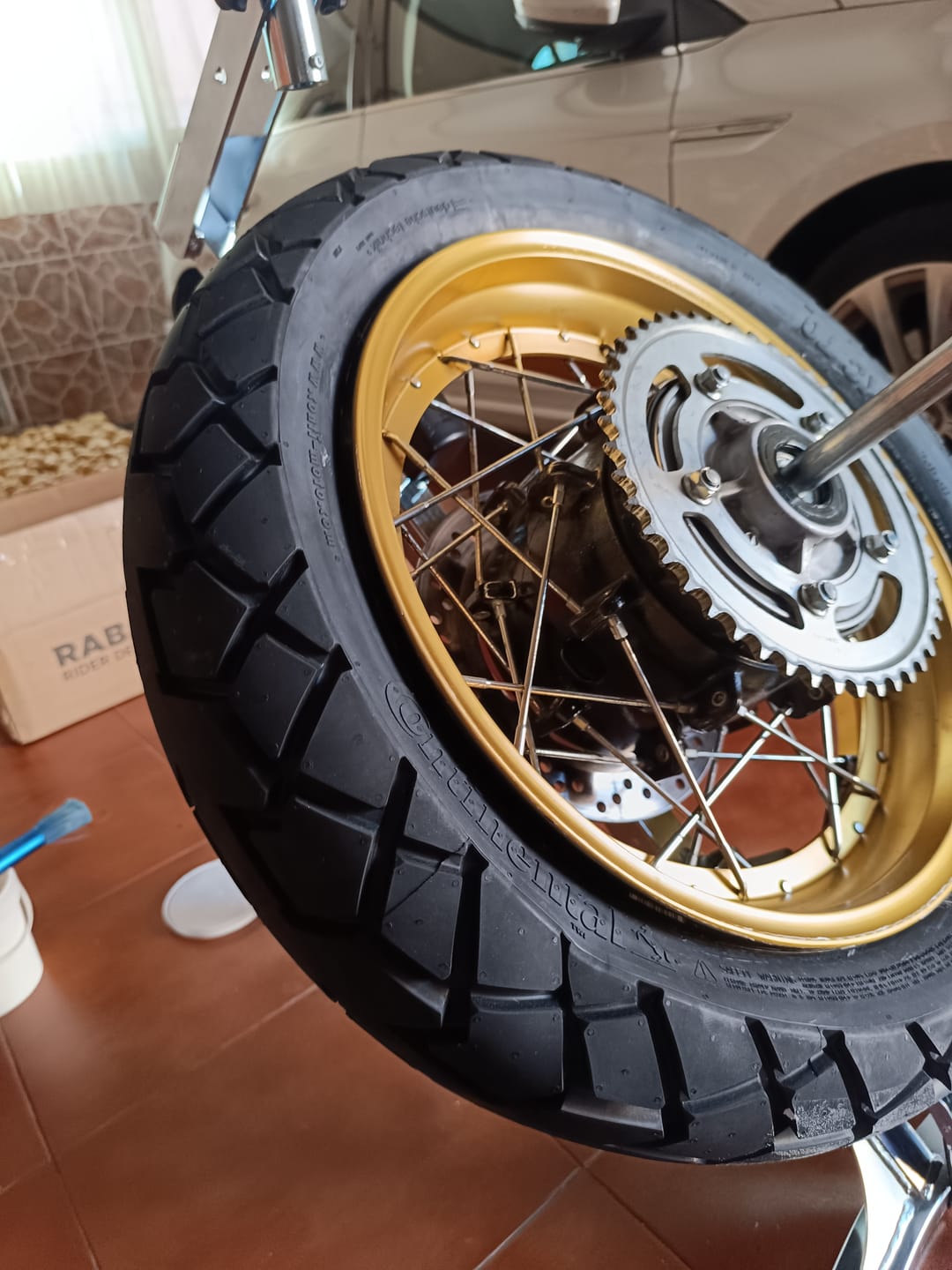 Customer photo review of Street Bike Tire Changer