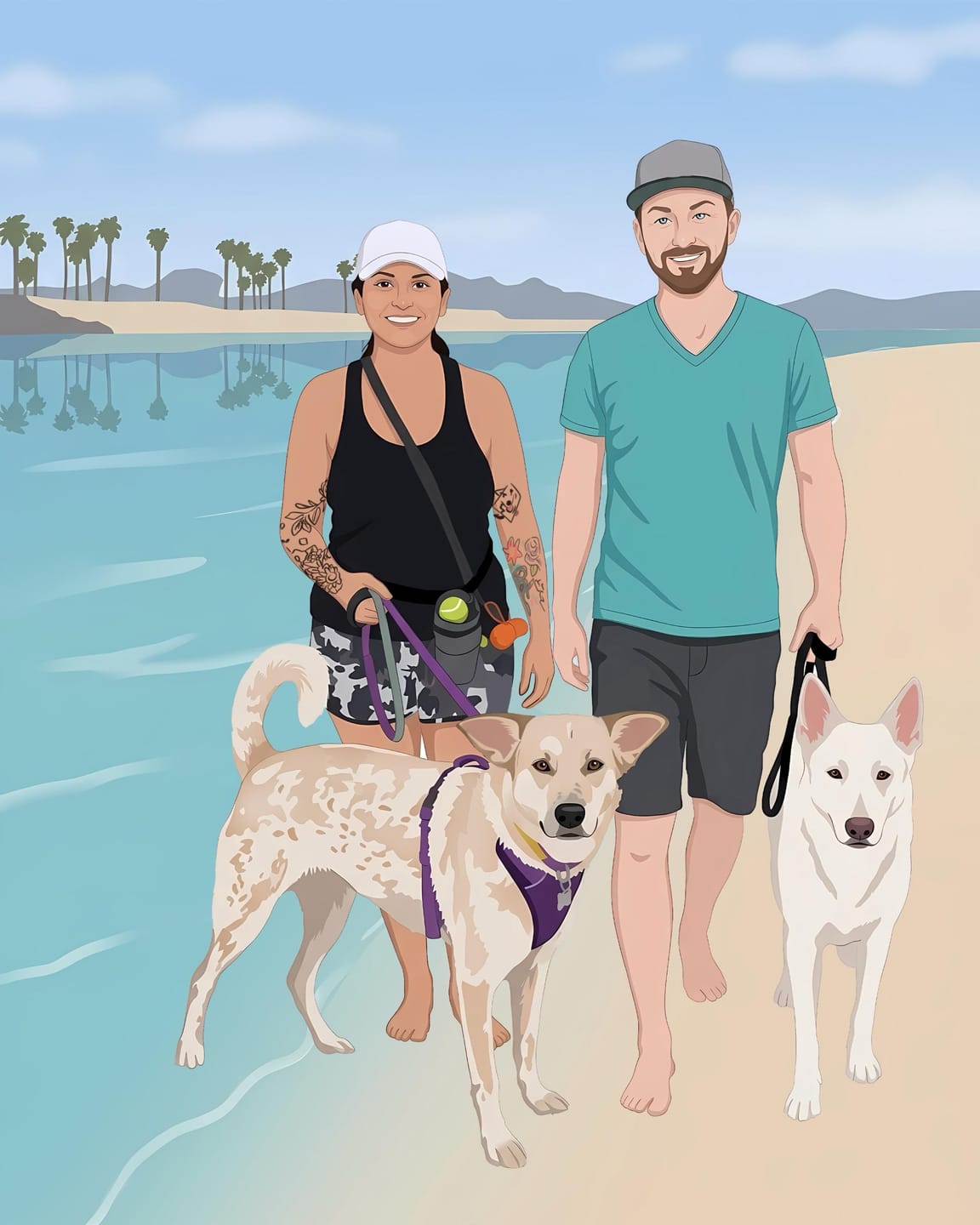 Customer photo review of Custom Family Pet Portrait Canvas