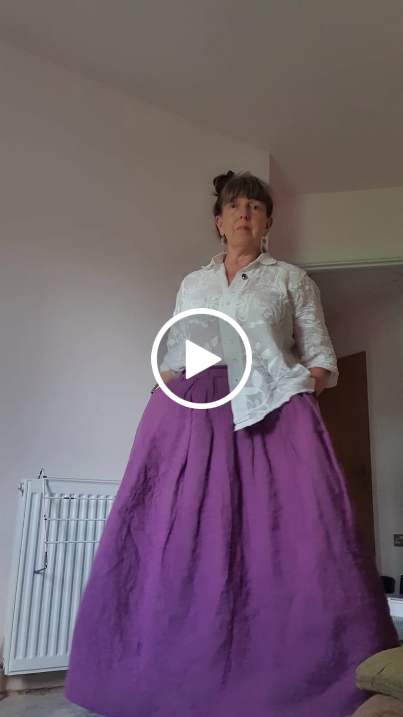 Customer video review of Plus Size - 100% Linen Women Pure Color Skirt