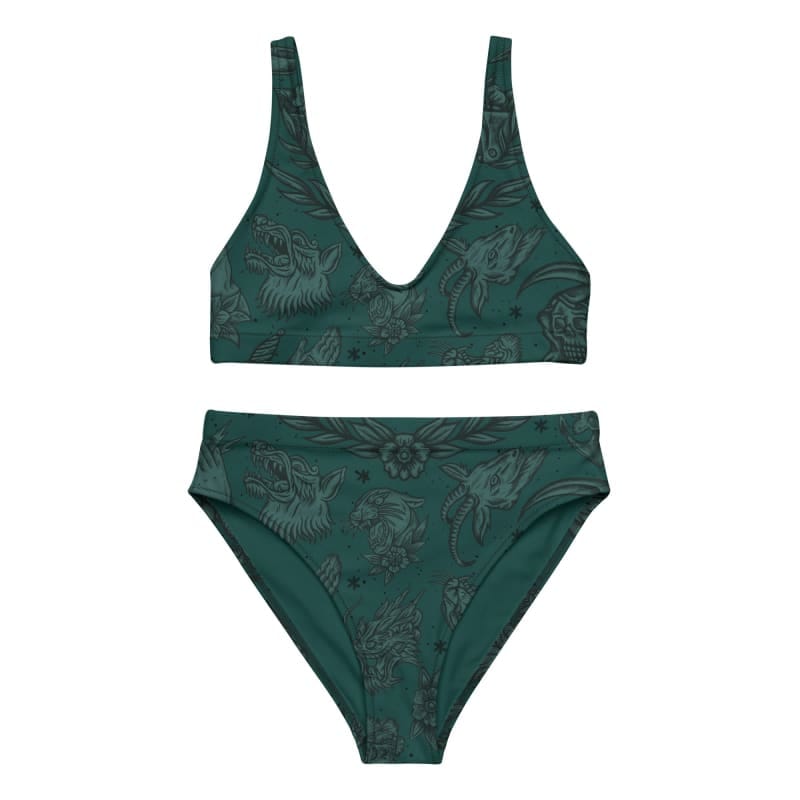 Customer photo review of "Green Flash" high-waisted full set Witchy bikini - Death and Friends - Tattoo Inspired Clothes