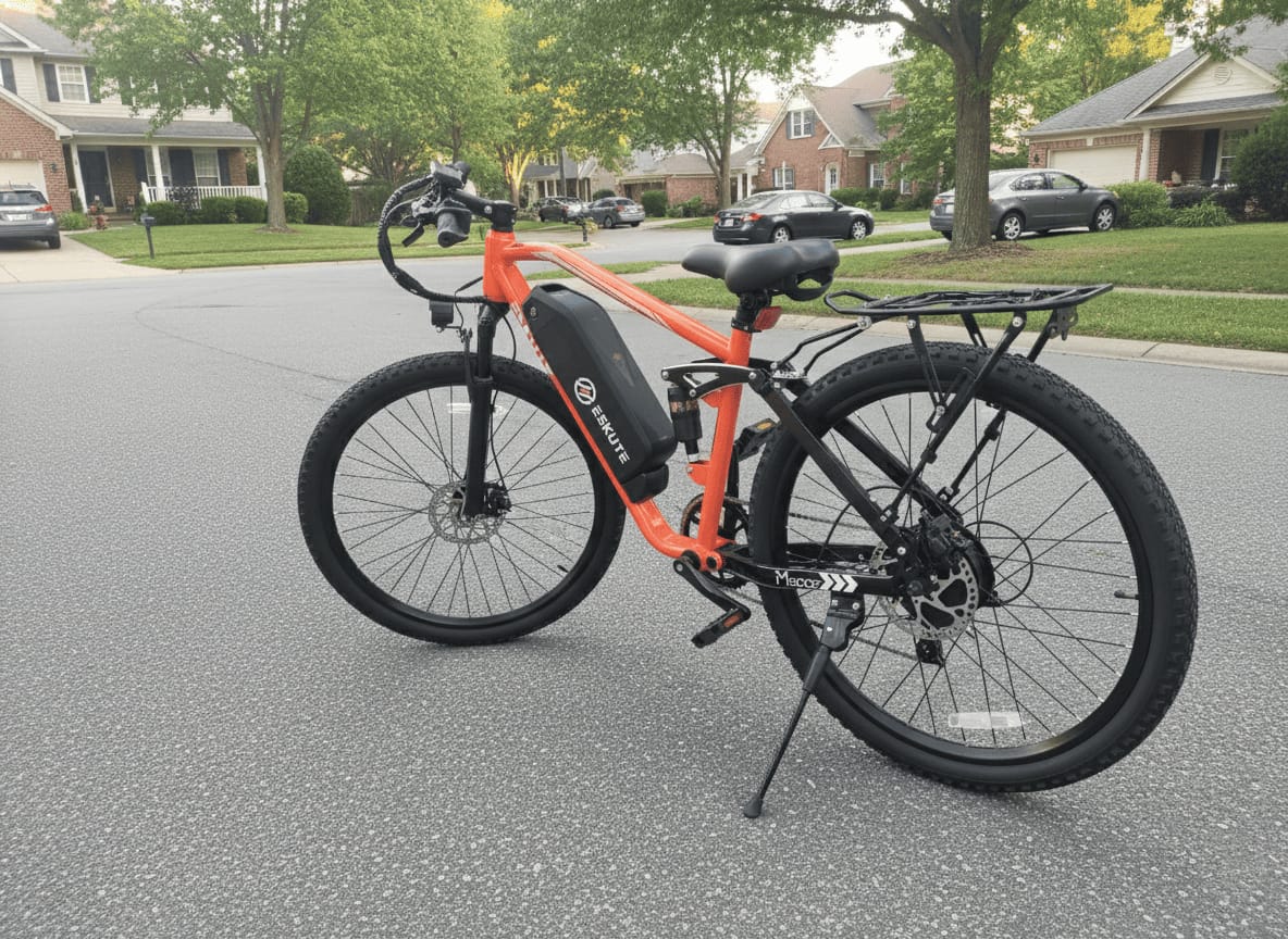 Customer photo review of Eskute® M200F 27.5" Full Suspension Electric Bike