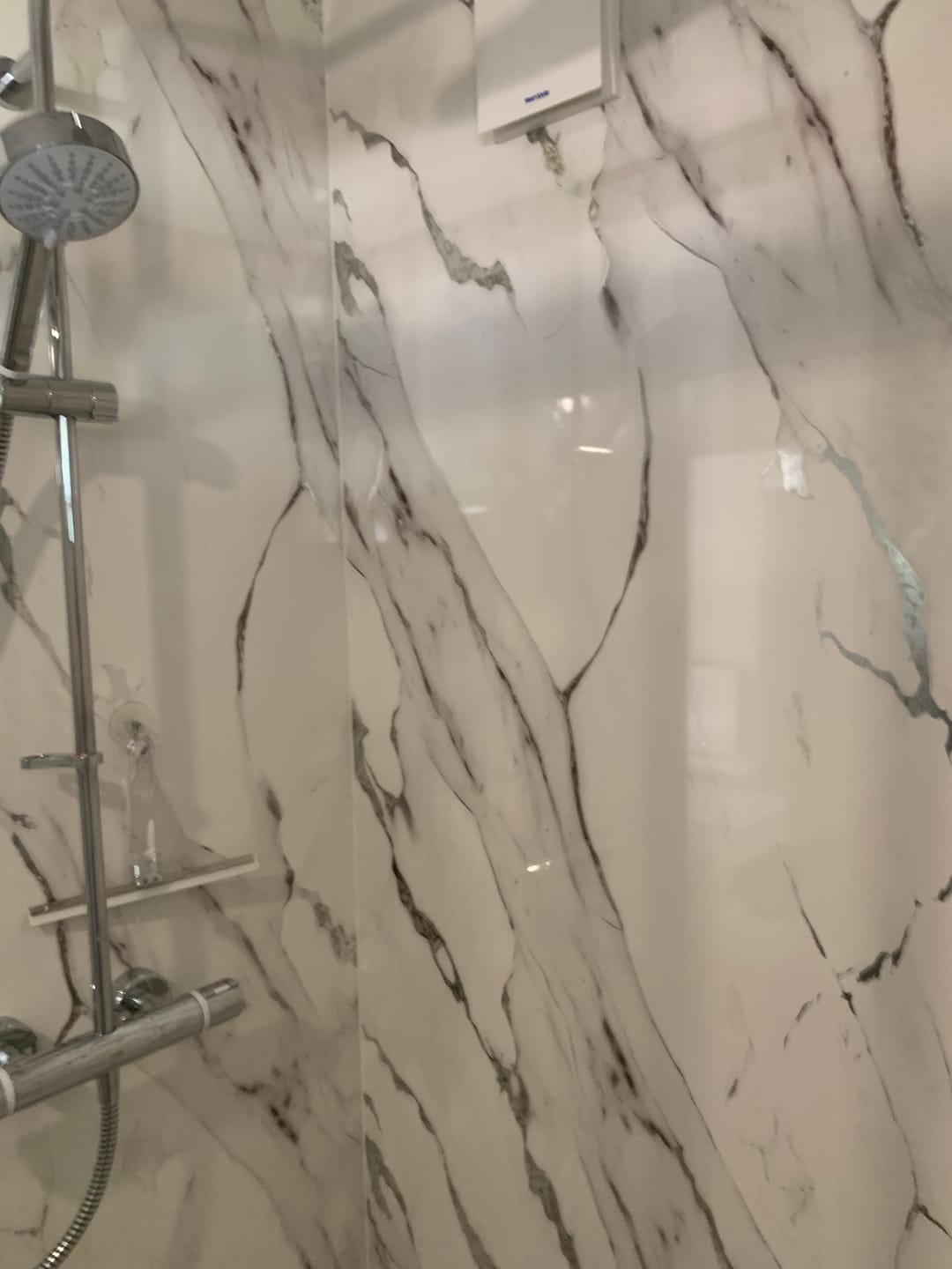 Customer photo review of 10mm Silvara Marble Gloss Shower Panel 1M x 2.4M