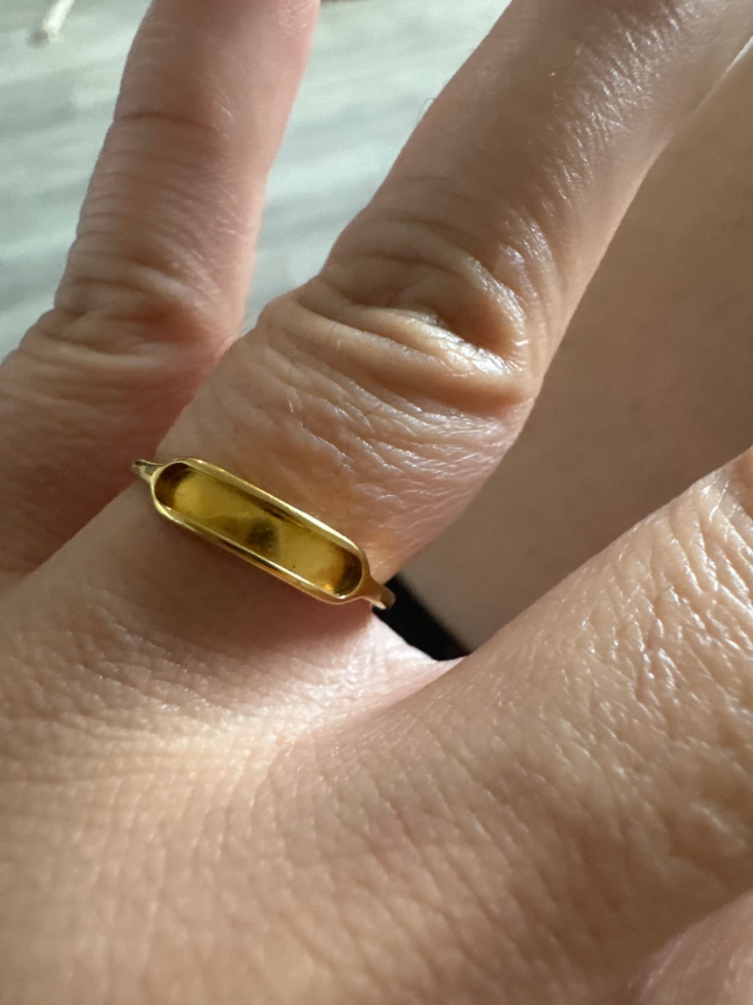Customer photo review of Maya Pearl White Ring