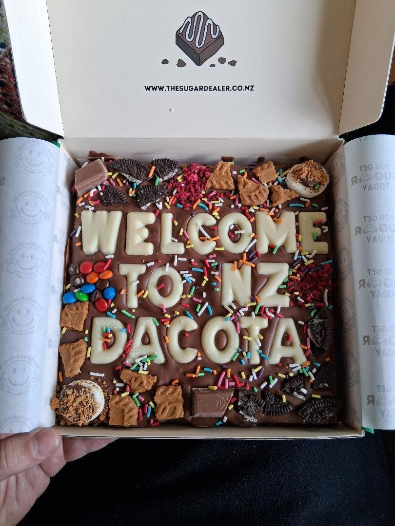 Customer photo review of Custom message loaded brownie