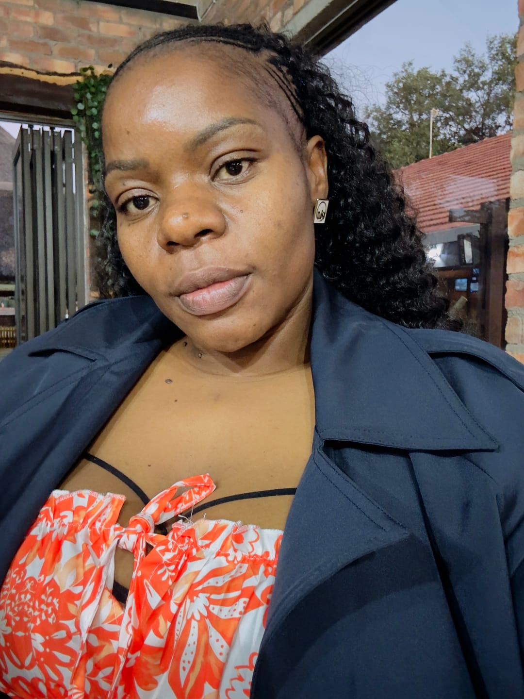 Customer photo review of Gold Pearl Square Earrings