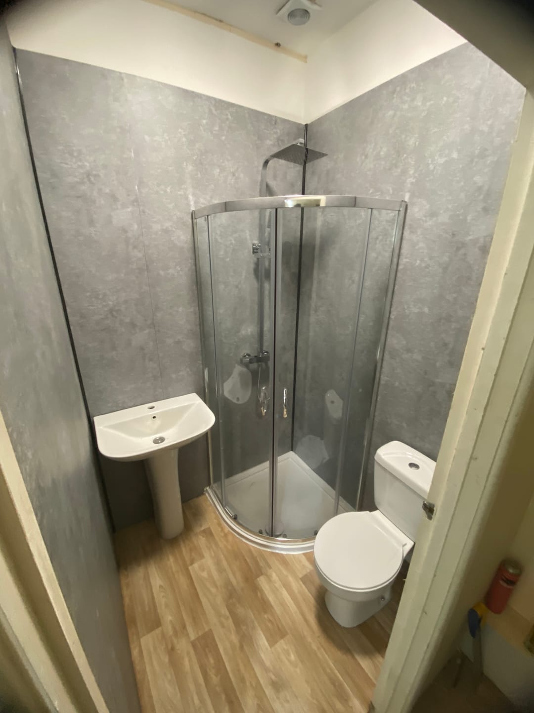 Customer photo review of Premium Grey Concrete Matt Shower Wall Panel - 1M x 2.4M