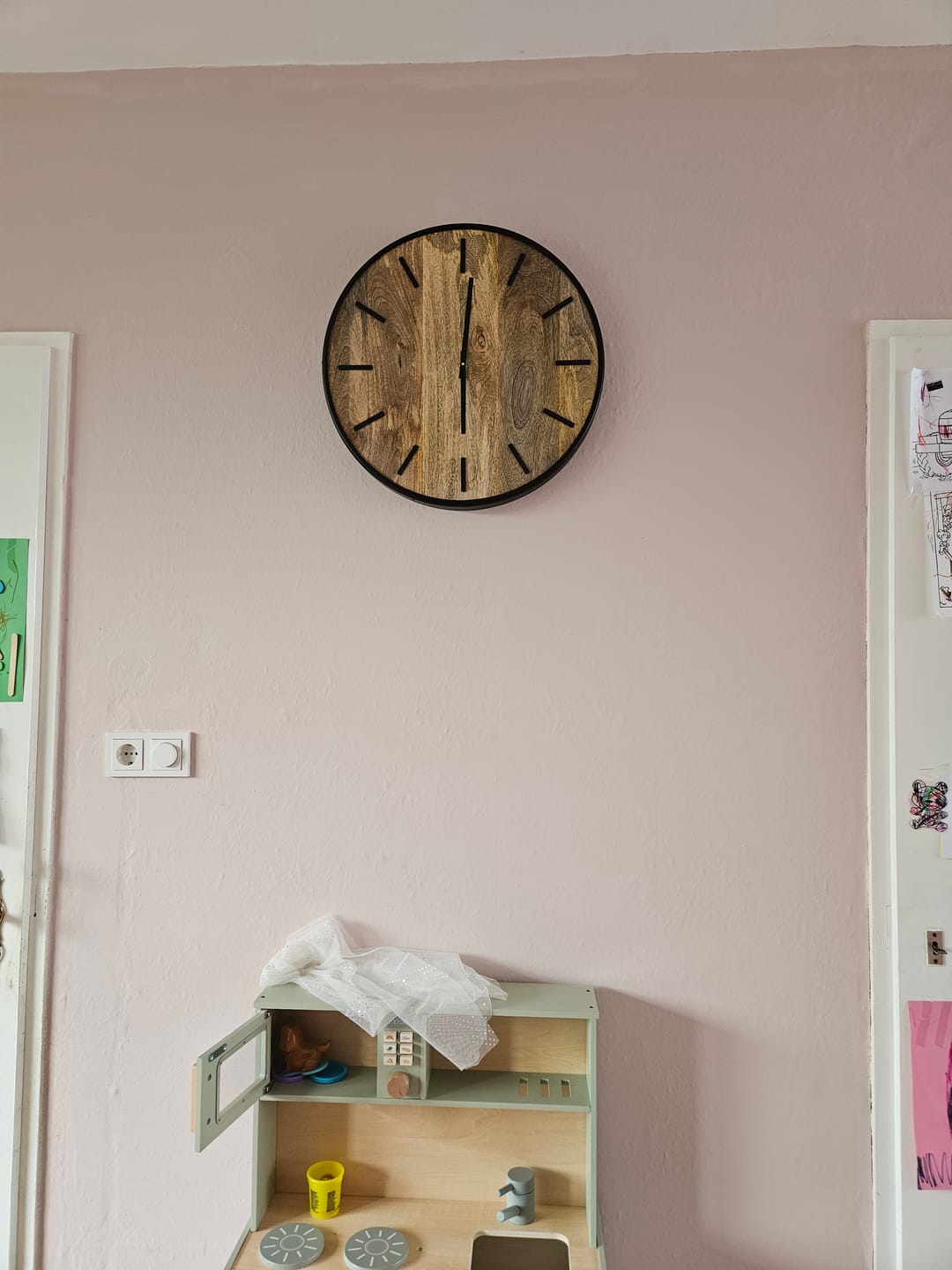 Customer photo review of Klok Wandklok industrieel | Mangohout Staal | ø 50cm / ø 41cm