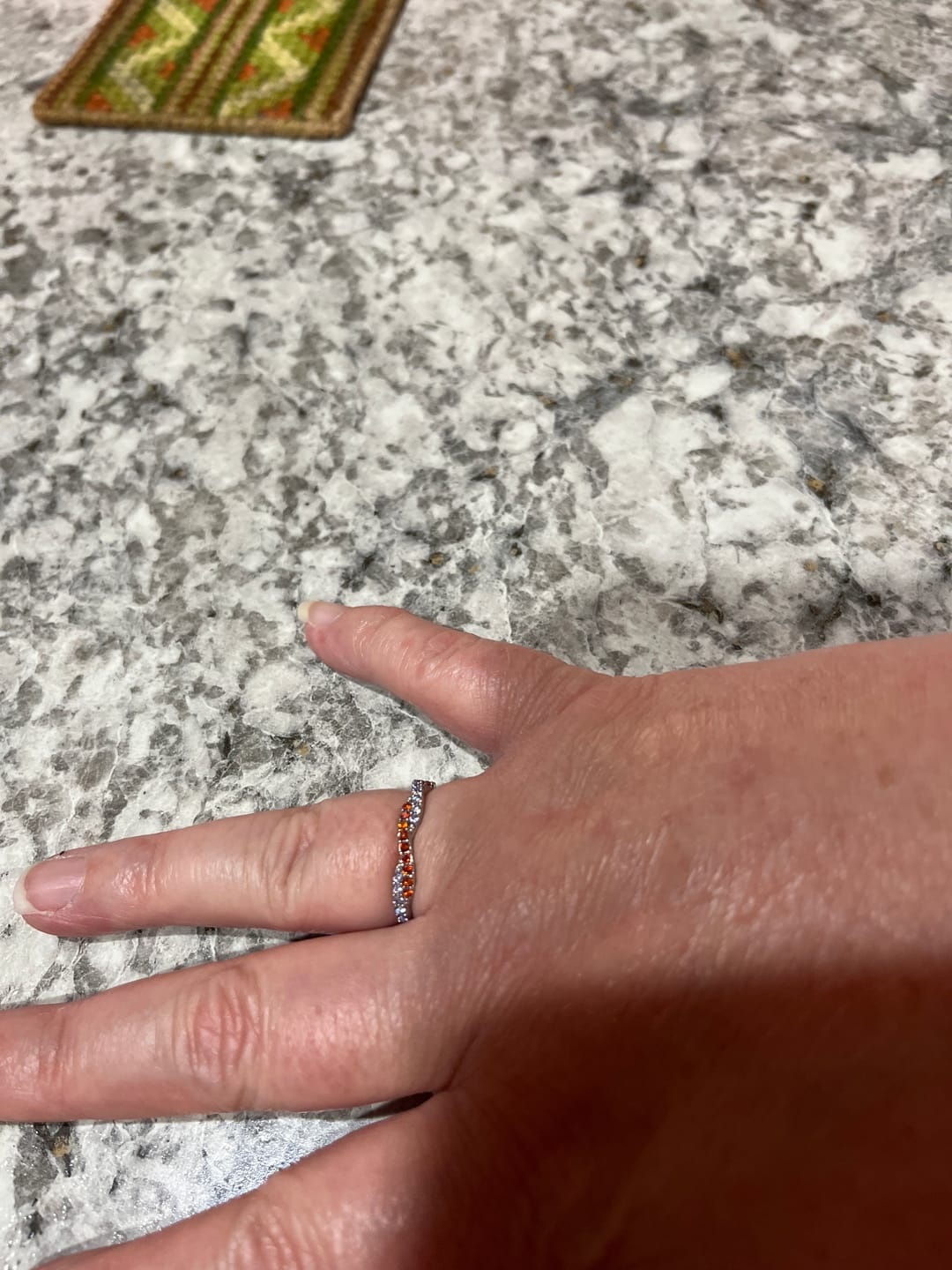Customer photo review of Custom Wavy Birthstone Promise Ring