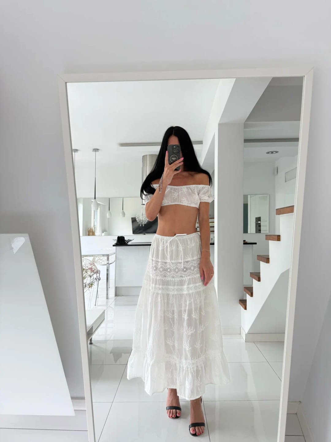 Customer photo review of Margot Bohemian Crop Top Maxi Skirt Set