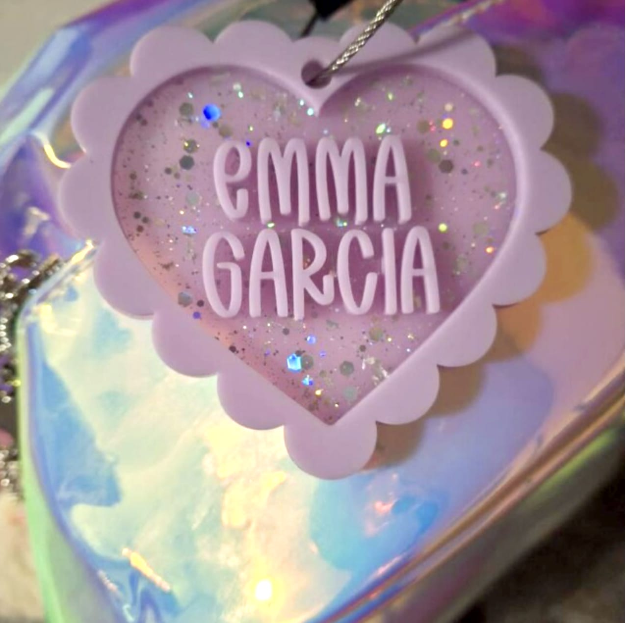 Customer photo review of Sweetheart Custom Name Keychain