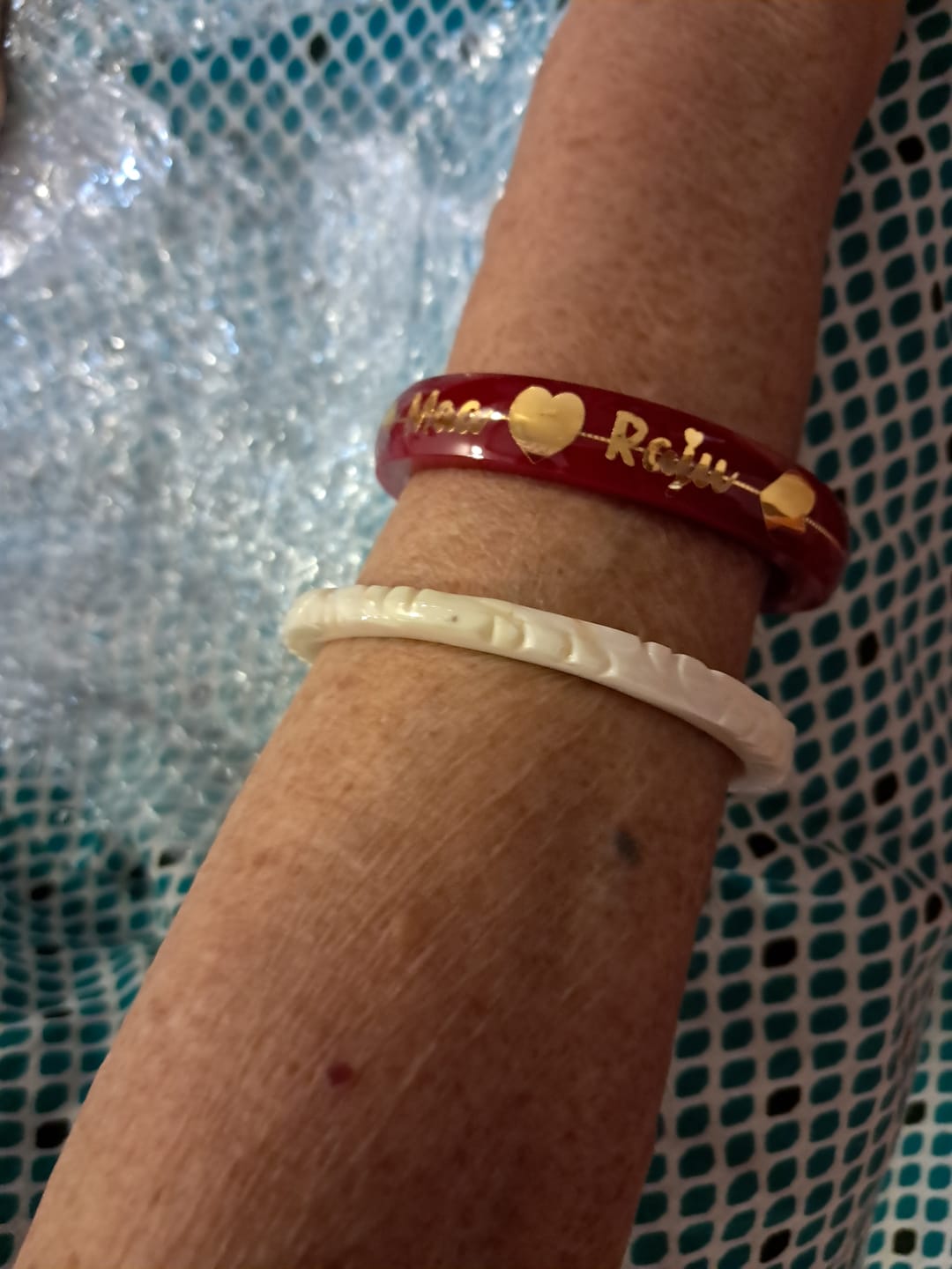 Customer photo review of Anmol Bandhan Gold Bangles –  Love & Togetherness crafted in Gold
