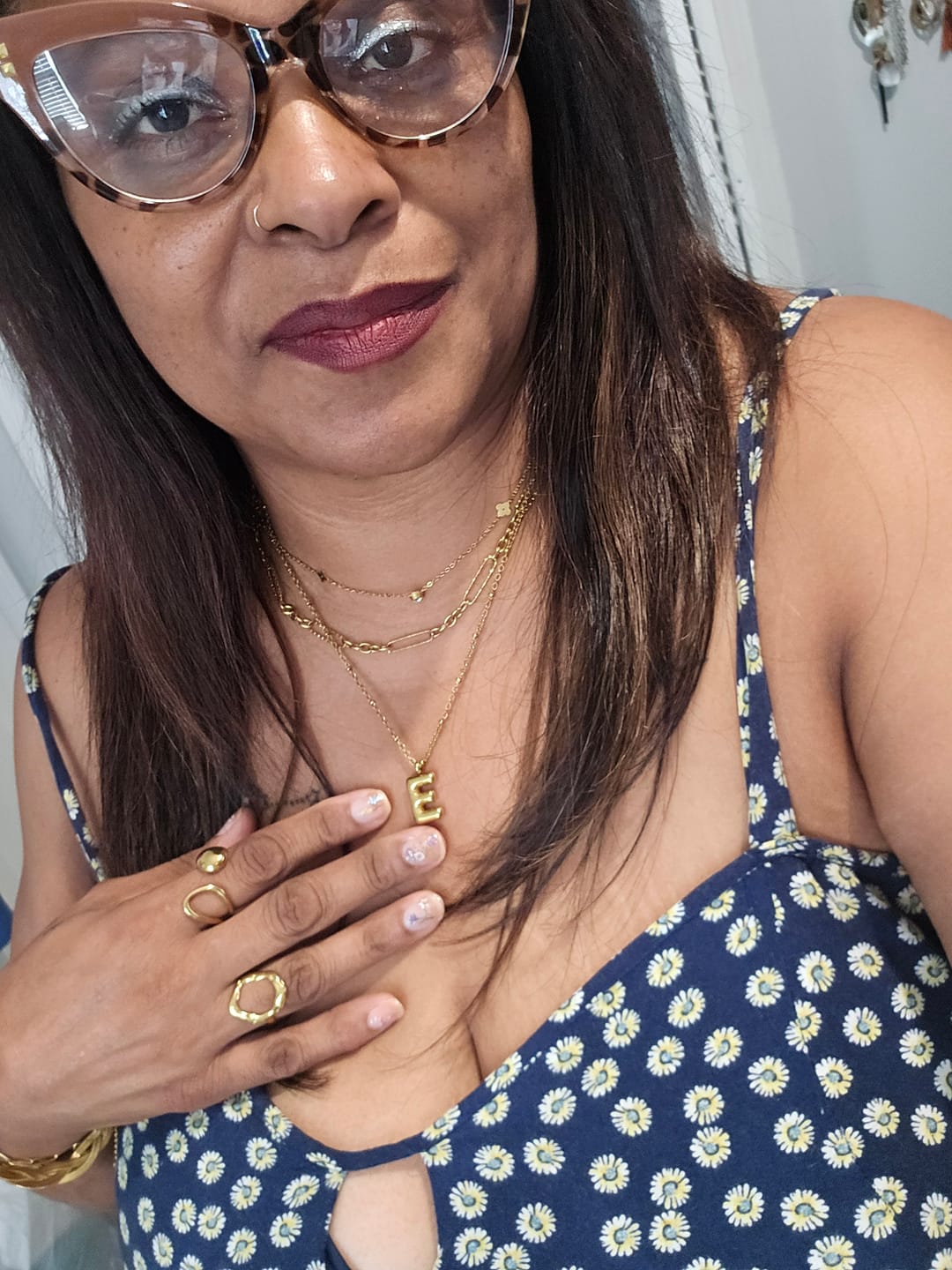 Customer photo review of Bubble Letter Initial Necklace (Bundle)